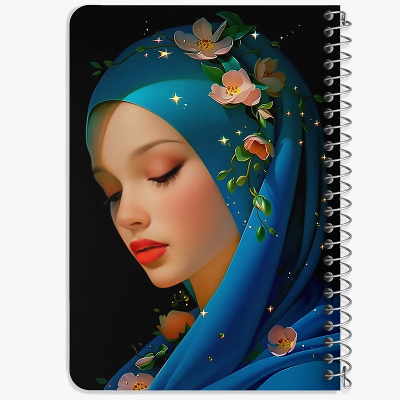 دفتر یادداشت 50 برگ خندالو طرح دخترانه با حجاب کد F12660
