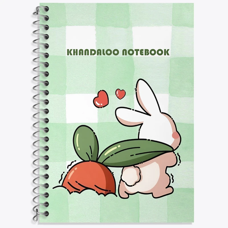 دفتر زبان 50 برگ خندالو مدل دو خط طرح خرگوش بامزه کد N6265