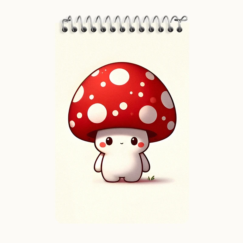 دفتر یادداشت 50 برگ خندالو طرح قارچ کیوت کد F8173