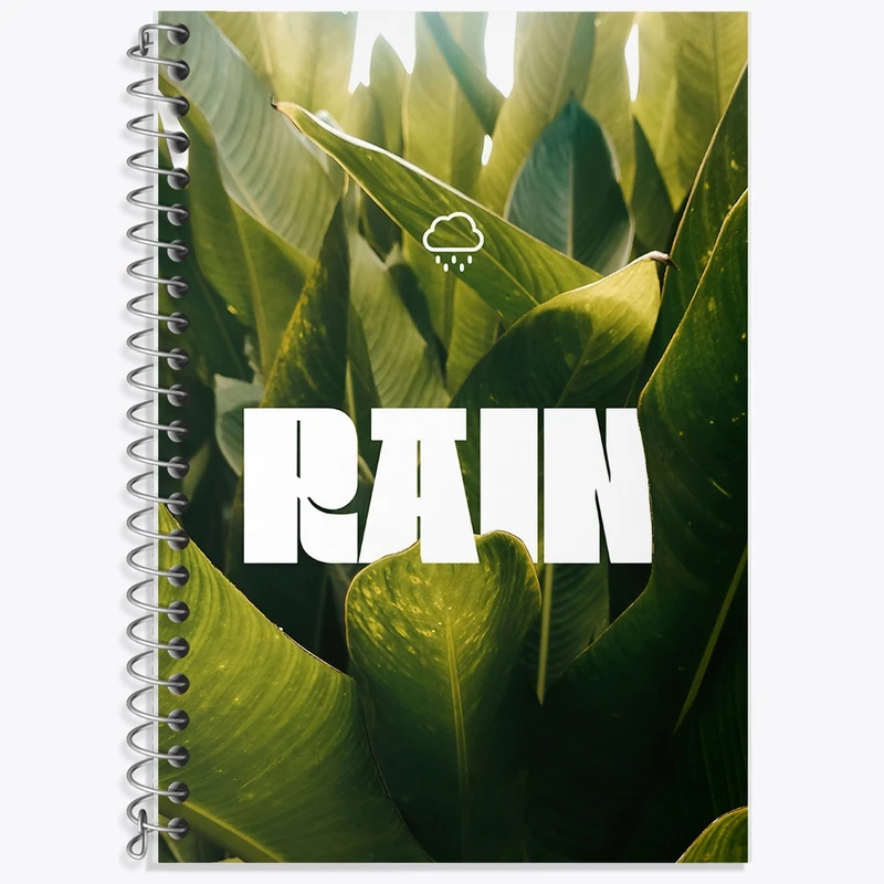 دفتر زبان 50 برگ خندالو مدل سه خط طرح باران (Rain) کد F10789