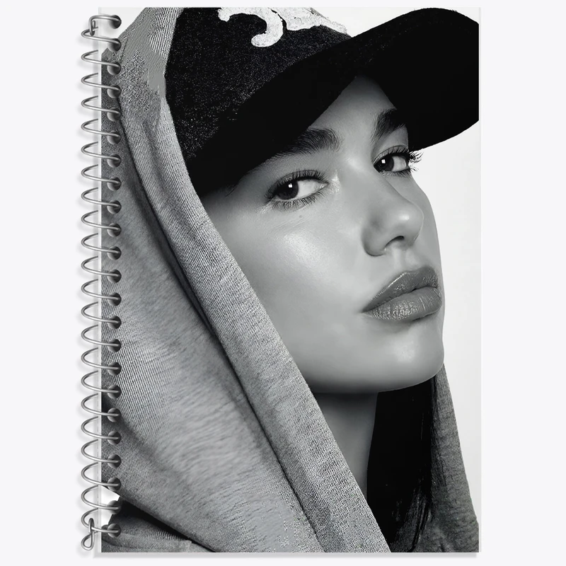 دفتر زبان 50 برگ خندالو مدل سه خط طرح دوا لیپا (Dua Lipa ) کد F10200