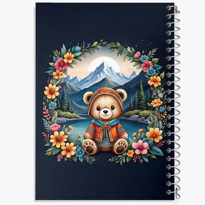 دفتر طراحی 50 برگ خندالو طرح خرس کیوت کد N1127