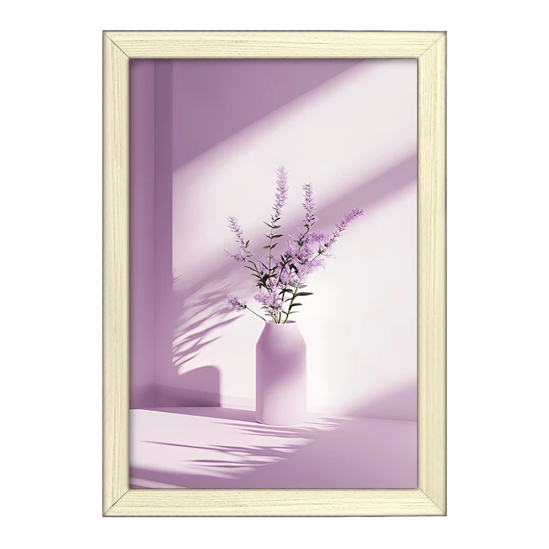 تابلو خندالو طرح گلدان گل بنفش کد F11188