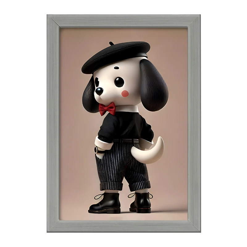 تابلو خندالو طرح سگ هنرمند کد F9309