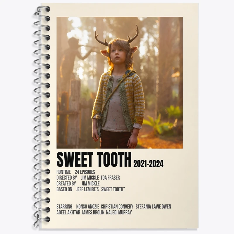 دفتر زبان 50 برگ خندالو مدل سه خط طرح شیرینی خور (Sweet Tooth) کد F13045