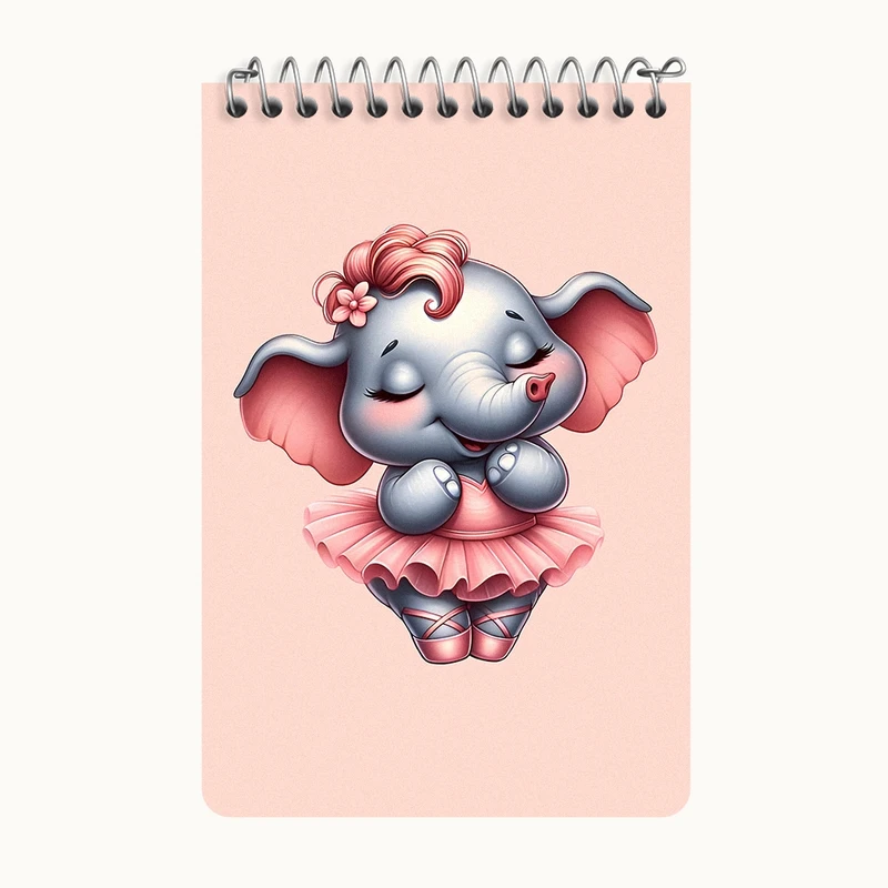 دفتر یادداشت 50 برگ خندالو طرح فیل کیوت کد F7977