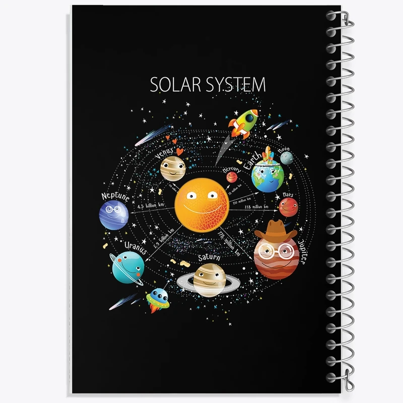 دفتر طراحی 50 برگ خندالو طرح فضایی کد N778