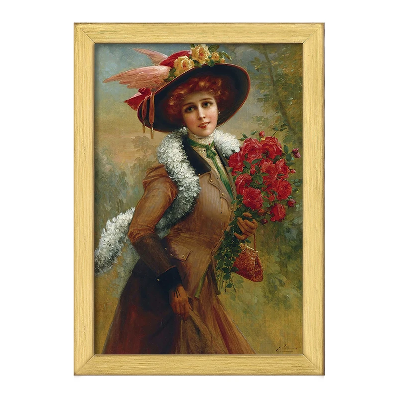 تابلو خندالو طرح نقاشی زیبا همچون یک گل رز اثر امیلی ورنون کد F12202