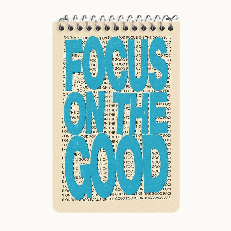 دفتر یادداشت 50 برگ خندالو طرح Focus On The Good کد F3887