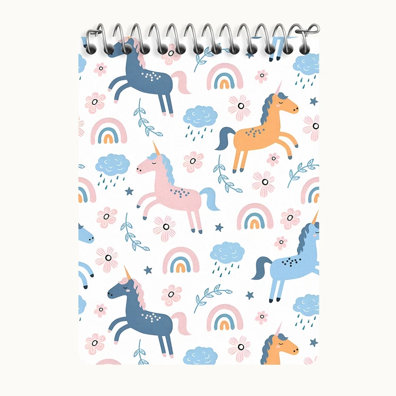 دفتر یادداشت 50 برگ خندالو طرح پترن اسب تک شاخ کد N5241