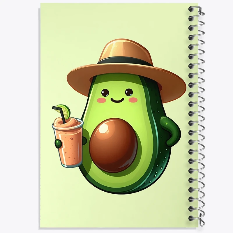 دفتر طراحی 50 برگ خندالو طرح آووکادو بامزه کد N5057