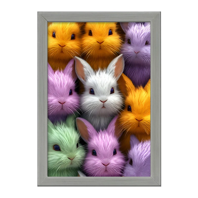 تابلو خندالو طرح خرگوش های رنگی کد F8135