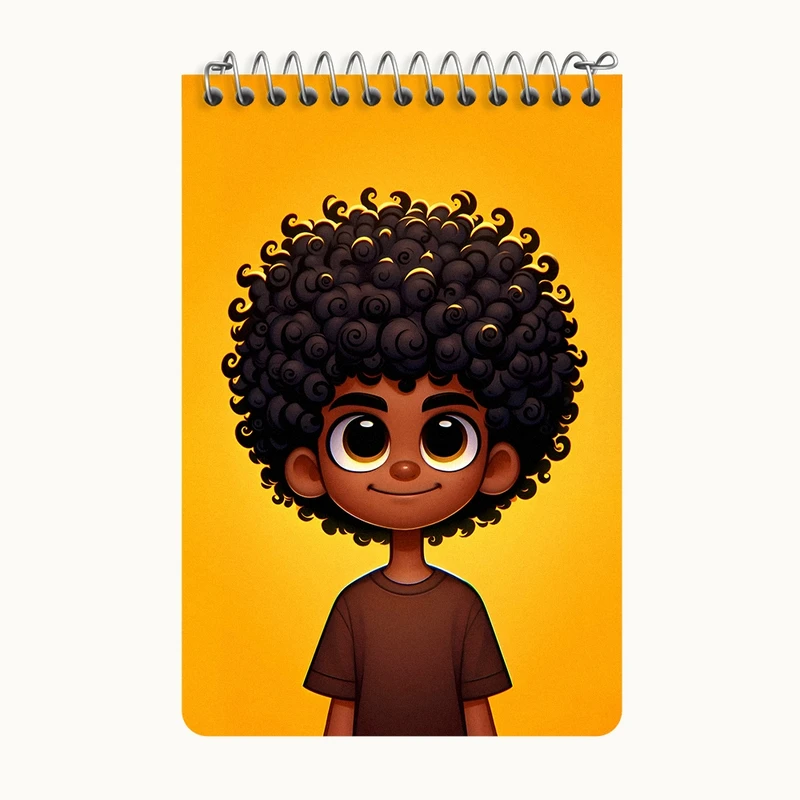 دفتر یادداشت 50 برگ خندالو طرح پسر مو فرفری کد F8021