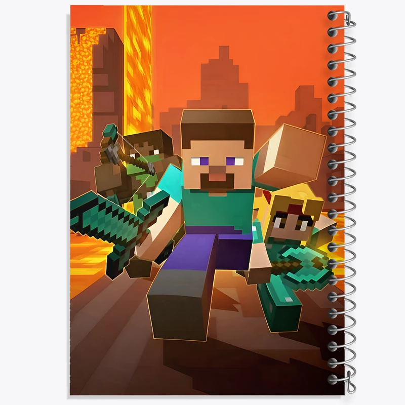 دفتر مشق 100 برگ خندالو طرح ماینکرافت (Minecraft) کد F8966