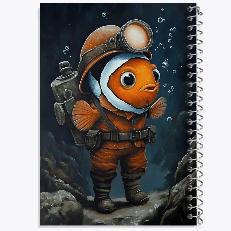 دفتر طراحی 50 برگ خندالو طرح ماهی آتش نشان کد F11789