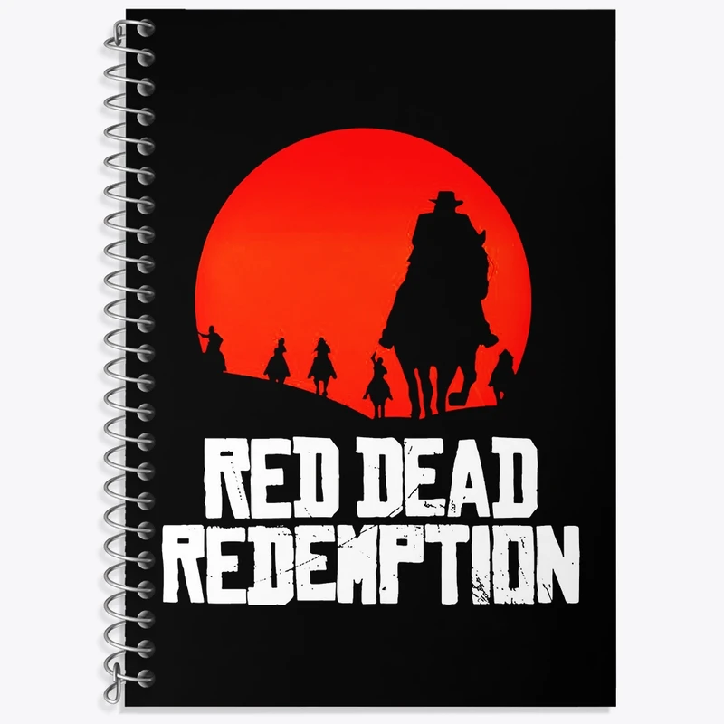 دفتر زبان 50 برگ خندالو مدل سه خط طرح رد دد (Red Dead) کد N9342