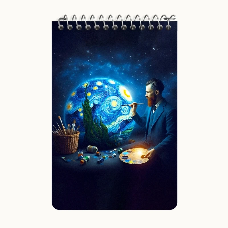 دفتر یادداشت 50 برگ خندالو طرح ونسان ونگوگ کد F5079