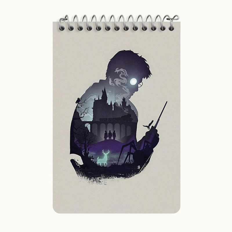 دفتر یادداشت 50 برگ خندالو طرح هری پاتر (Harry Potter) کد F4446