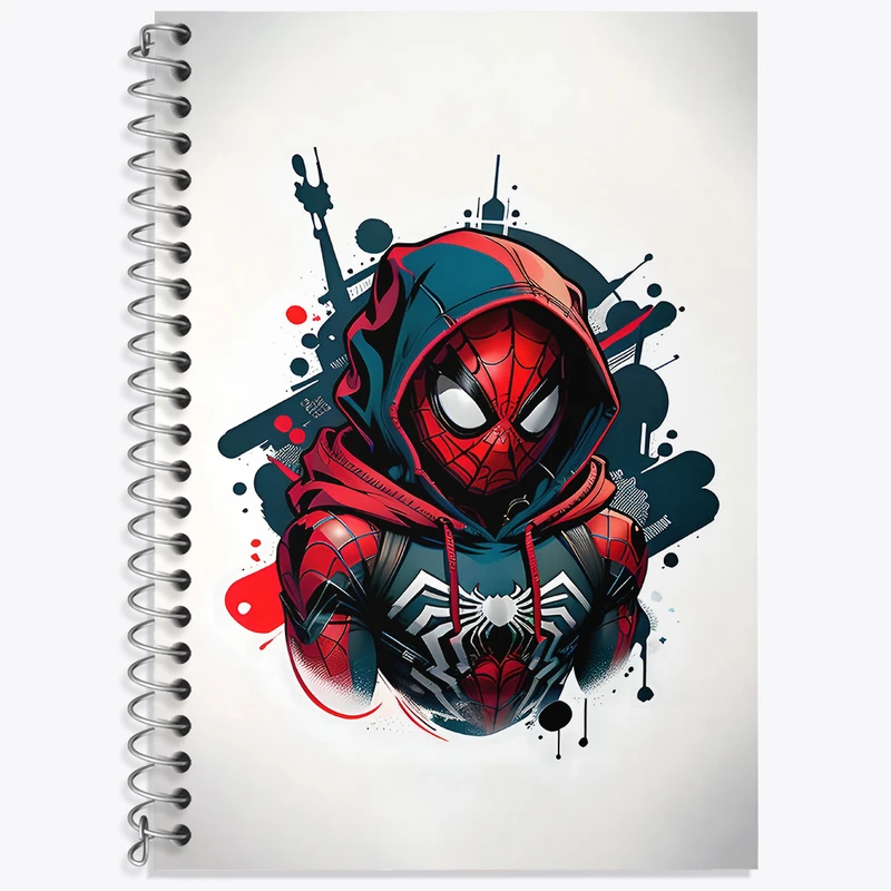 دفتر زبان دوخط 50 برگ خندالو طرح مرد عنکبوتی (Spider Man) کد F4312