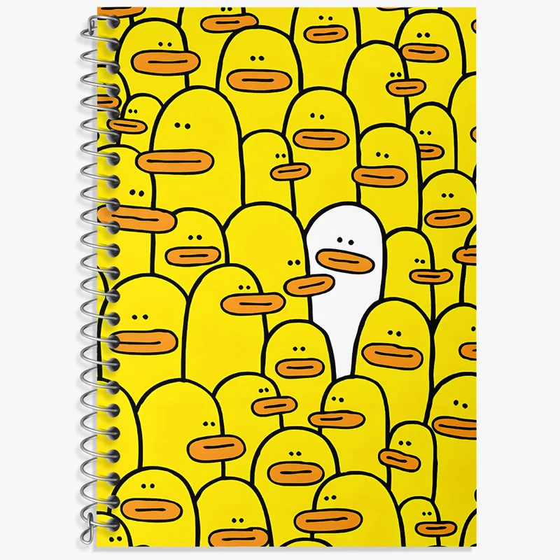 دفتر زبان دوخط 50 برگ خندالو طرح پترن اردک کد N6780