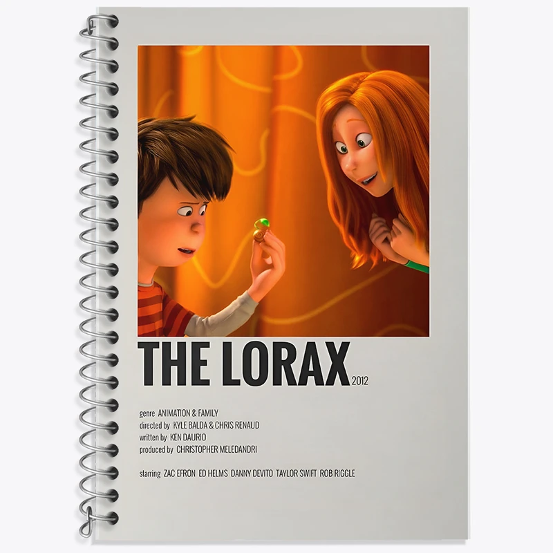 دفتر زبان 50 برگ خندالو مدل دو خط طرح لوراکس (The Lorax) کد F13253