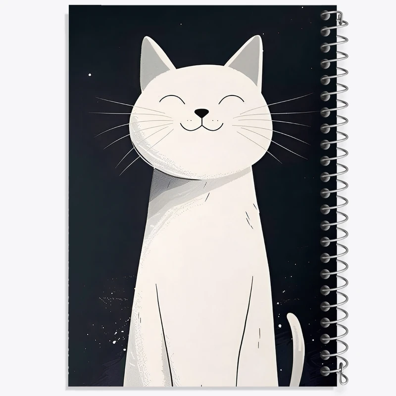 دفتر ژورنال نویسی 50 برگ خندالو مدل نقطه ای طرح گربه خوشحال کد N6252