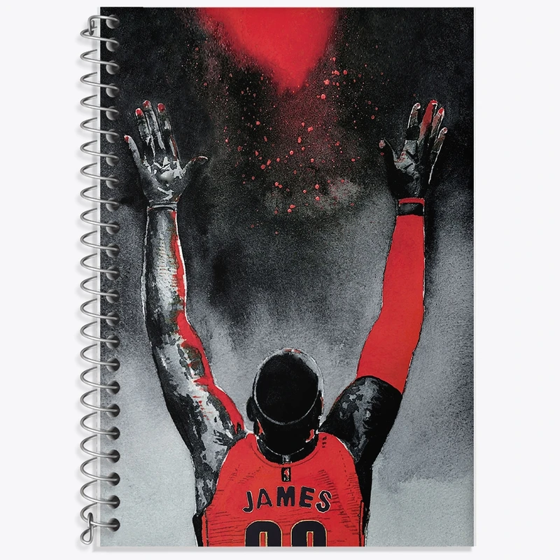 دفتر زبان 50 برگ خندالو مدل سه خط طرح بسکتبالیست لبرون جیمز کد F11532