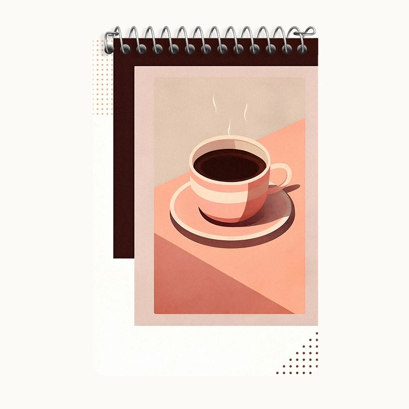 دفتر یادداشت 50 برگ خندالو طرح قهوه (COFFEE) کد F10405