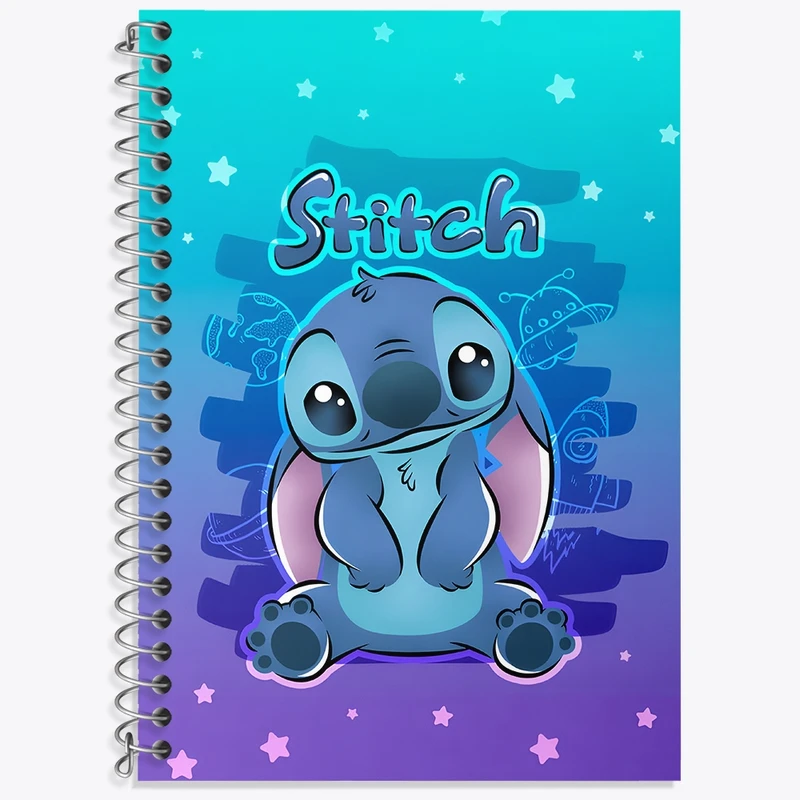 دفتر زبان 50 برگ خندالو مدل سه خط طرح استیچ (Stitch) کد N8249