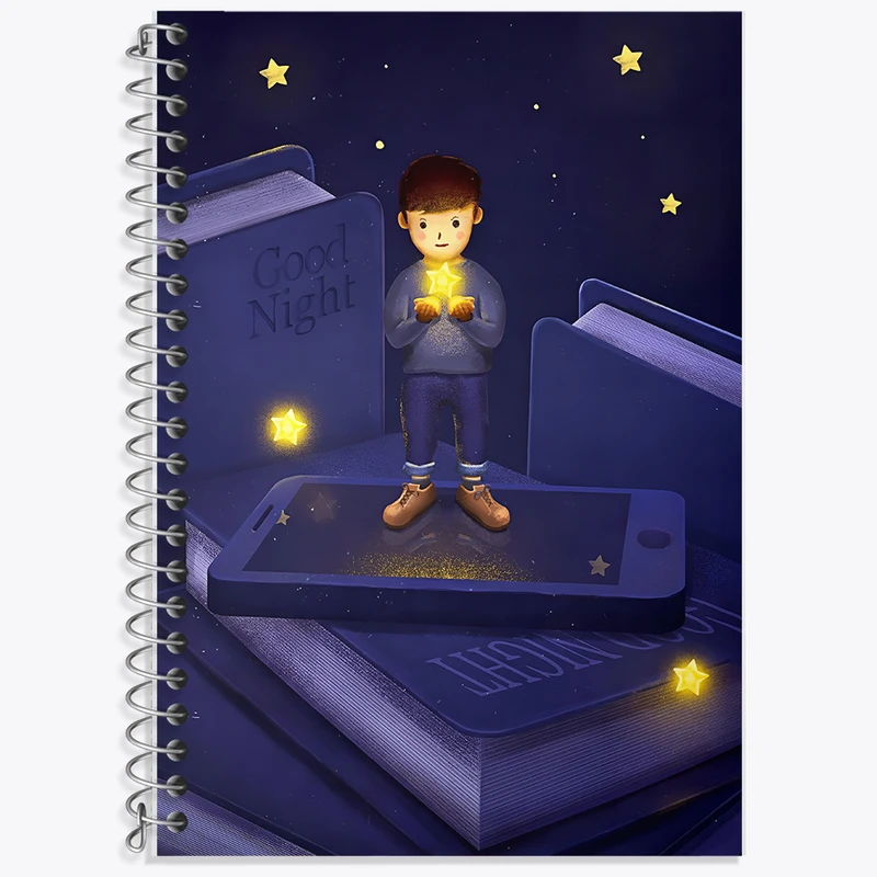 دفتر نت موسیقی 50 برگ خندالو طرح پسر بچه و ستاره ها کد F11065