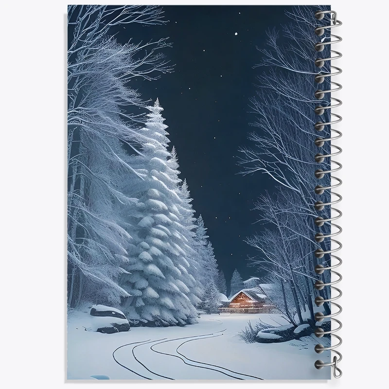 دفتر شطرنجی 50 برگ خندالو طرح منظره برفی کد F10018