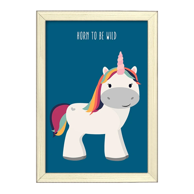 تابلو خندالو طرح اسب تک شاخ یونیکورن  کد 1097