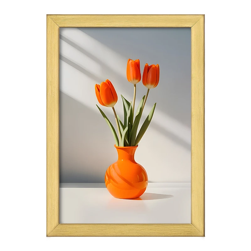 تابلو خندالو طرح گلدان گل لاله کد F11194