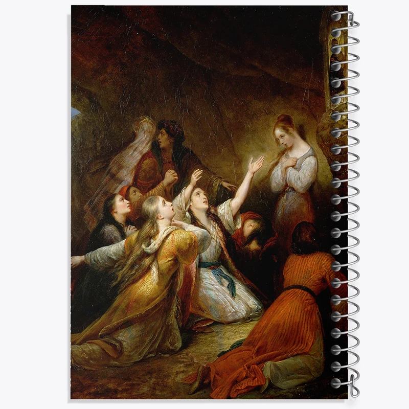 دفتر مشق 50 برگ خندالو طرح نقاشی التماس زنان یونانی اثر آری شفر کد F12165