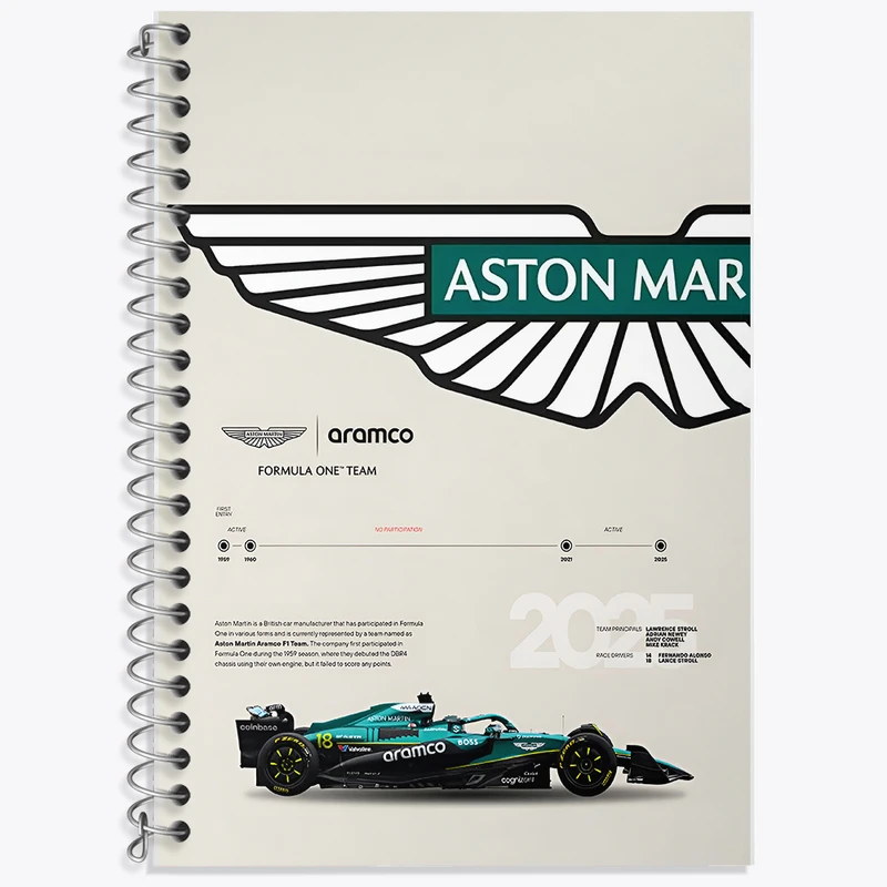 دفتر نت موسیقی 50 برگ خندالو طرح استون مارتین (Aston Martin) کد F13489