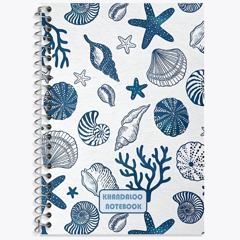 دفتر زبان 50 برگ خندالو مدل سه خط طرح پترن دریایی کد N7329