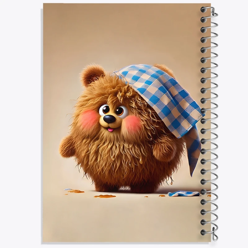 دفتر ژورنال نویسی 50 برگ خندالو مدل نقطه ای طرح خرس چاقالو کد F9304