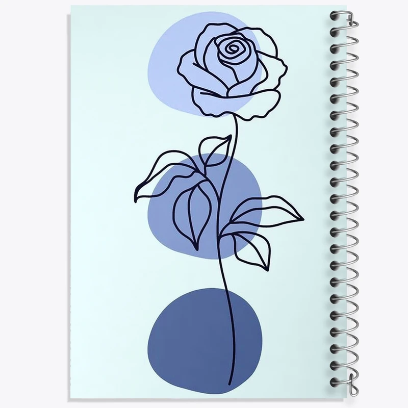 دفتر لیست خرید 50 برگ خندالو طرح گل آبی مینیمال کد F3637