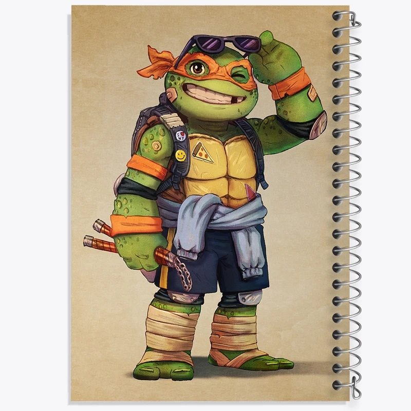 دفتر طراحی 50 برگ خندالو طرح لاکپشت های نینجا کد F377