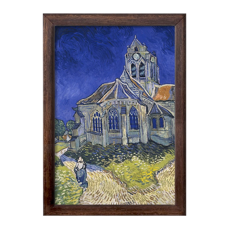 تابلو خندالو طرح نقاشی کلیسای Auvers-sur-Oise اثر ونسان ونگوگ کد F12419