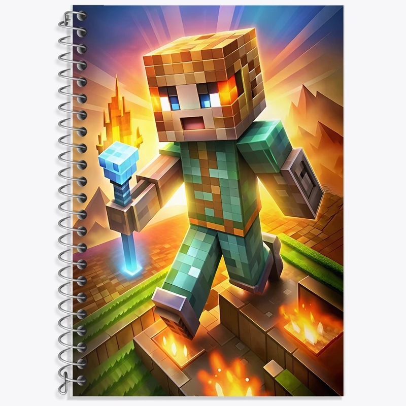 دفتر لغت 50 برگ خندالو طرح ماینکرافت (Minecraft) کد F12059