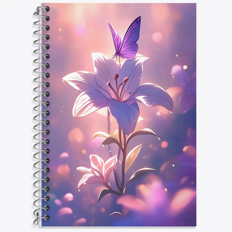 دفتر لغت 50 برگ خندالو طرح گل لیلیوم کد F10606