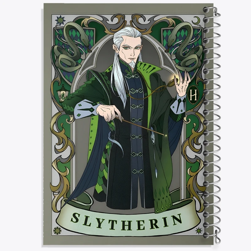 دفتر طراحی 50 برگ خندالو طرح اسلیترین هری پاتر (Harry Potter) کد N2432