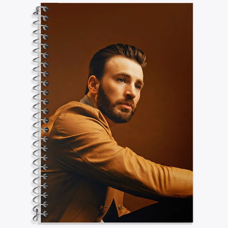 دفتر زبان 50 برگ خندالو مدل سه خط طرح کریس ایوانز(Chris Evans) کد F10234