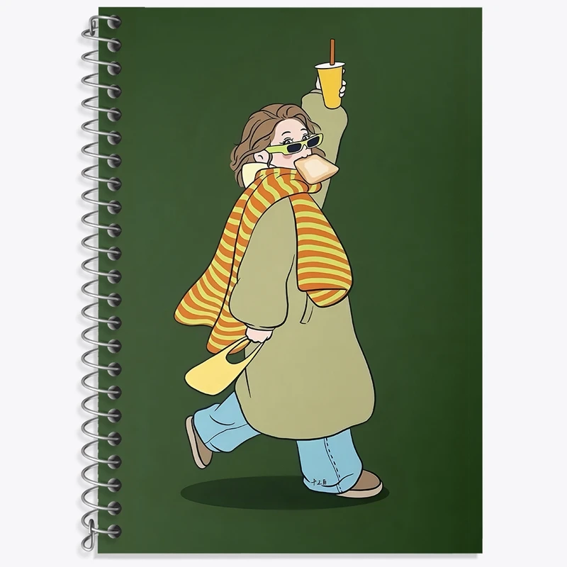 دفتر زبان 50 برگ خندالو مدل سه خط طرح دخترانه فانتزی کد N7449