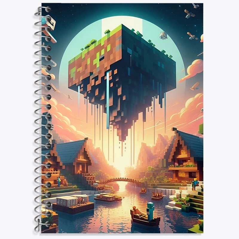 دفتر نت موسیقی 50 برگ خندالو طرح ماینکرافت (Minecraft) کد F3541