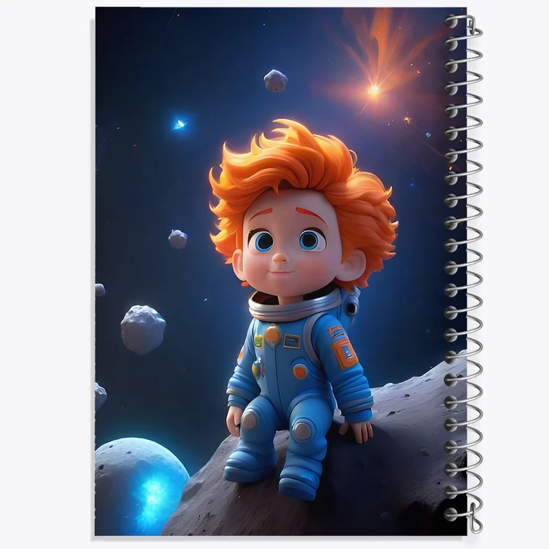 دفتر شطرنجی 50 برگ خندالو طرح پسر فضانورد کد F11782