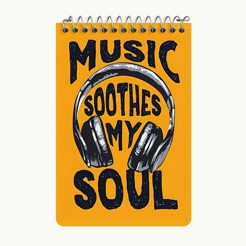 دفتر یادداشت 50 برگ خندالو طرح Music Soothed My Soul کد F7458