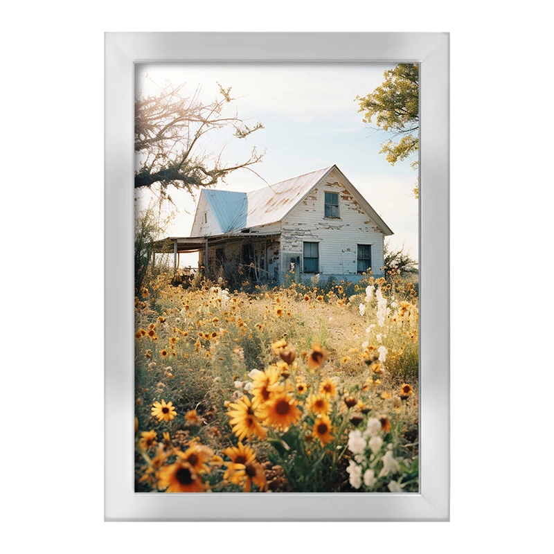 تابلو خندالو طرح منظره و گل آفتابگردان کد F487