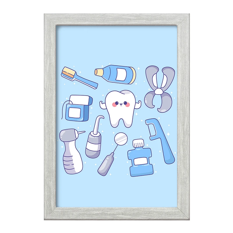 تابلو خندالو طرح دندان و دندان پزشکی کودکانه کد 36740